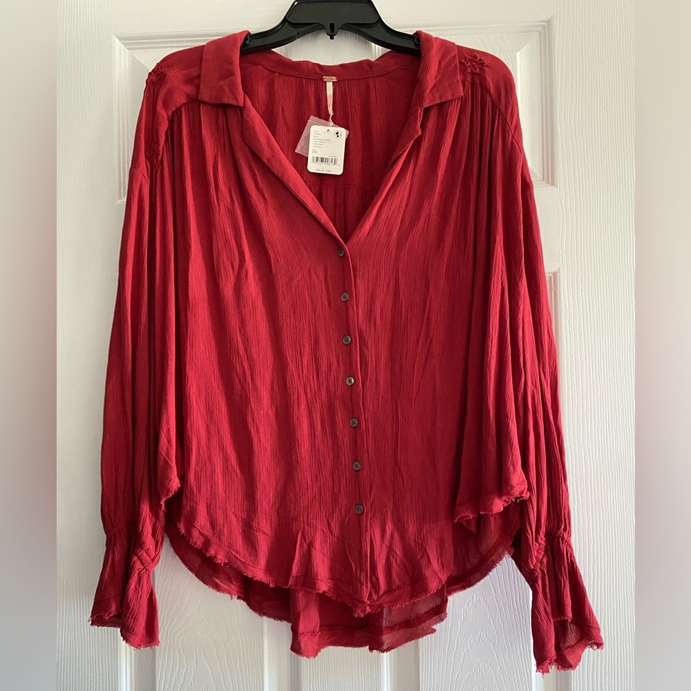 NWT Free People Olivia Smocked Top - size XS